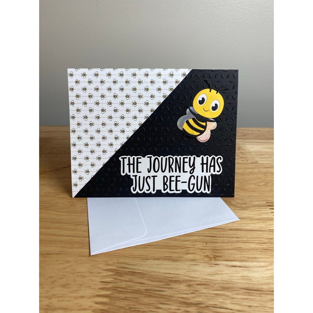 Bee Greeting Card – Handmade A2 Card – All Occasion Blank Card
